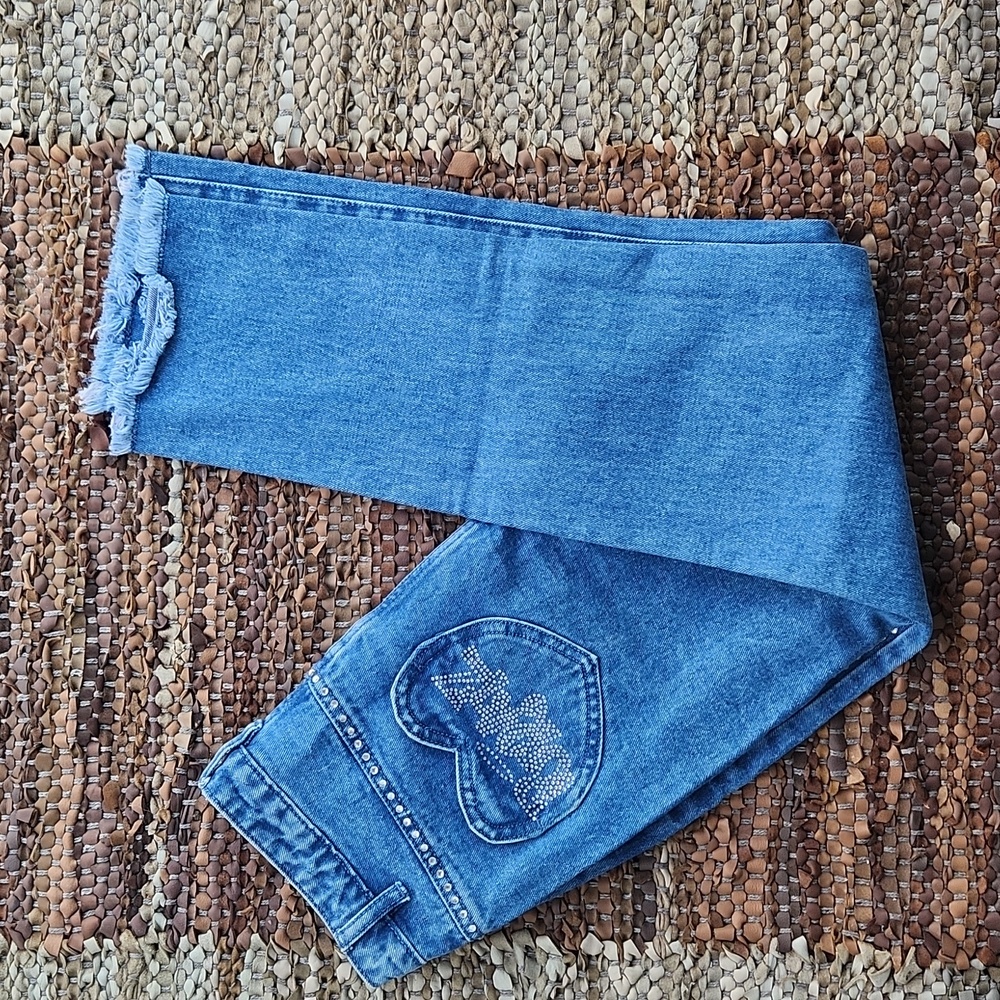 Dolls Kill x Bratz Lap Of Luxury Rhinestone Heart Pocket Skinny Jeans